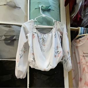 Off the shoulder floral shirt